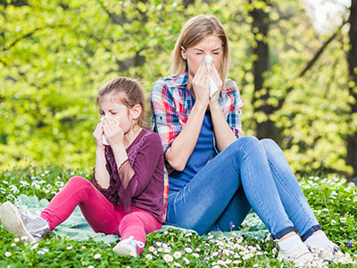 Mother and Daughter with Allergies